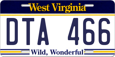 WV license plate DTA466