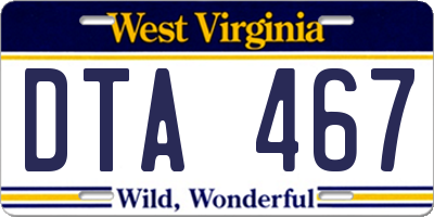 WV license plate DTA467