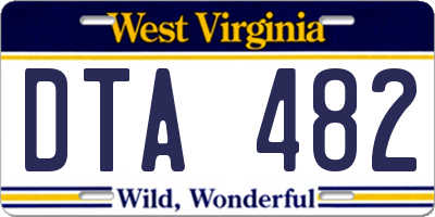 WV license plate DTA482
