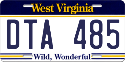WV license plate DTA485