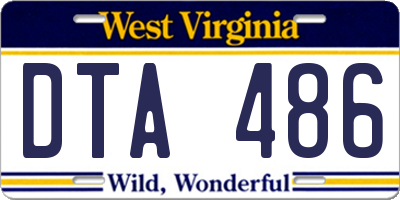 WV license plate DTA486