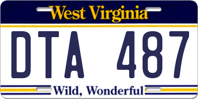 WV license plate DTA487