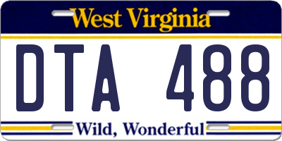 WV license plate DTA488