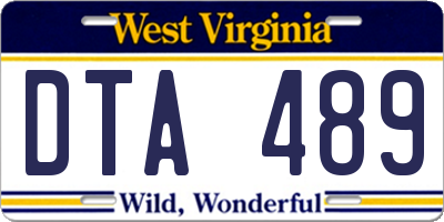 WV license plate DTA489