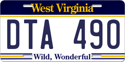 WV license plate DTA490
