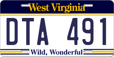 WV license plate DTA491