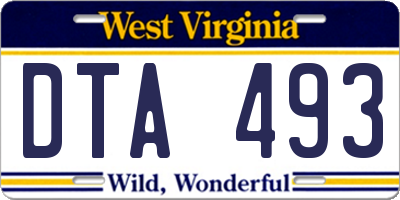 WV license plate DTA493