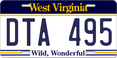 WV license plate DTA495