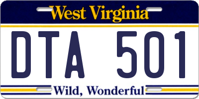 WV license plate DTA501