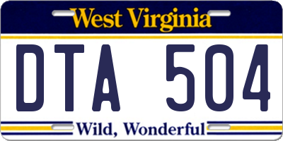 WV license plate DTA504