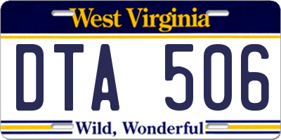 WV license plate DTA506