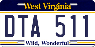 WV license plate DTA511