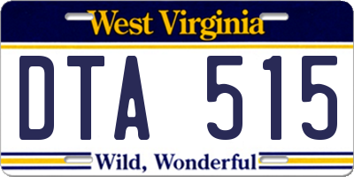 WV license plate DTA515
