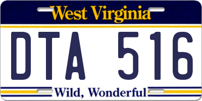 WV license plate DTA516