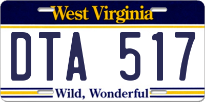 WV license plate DTA517