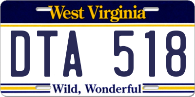 WV license plate DTA518