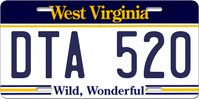 WV license plate DTA520