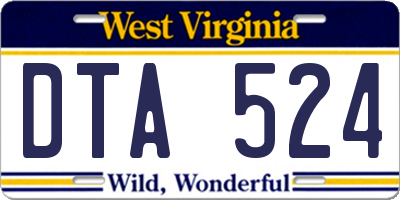 WV license plate DTA524