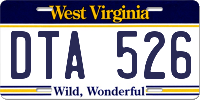 WV license plate DTA526