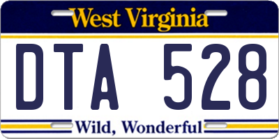 WV license plate DTA528
