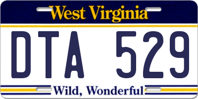 WV license plate DTA529