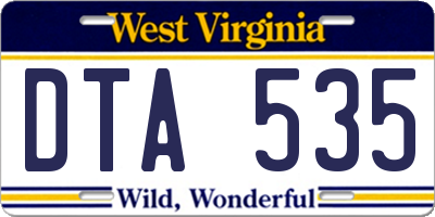 WV license plate DTA535