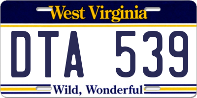 WV license plate DTA539