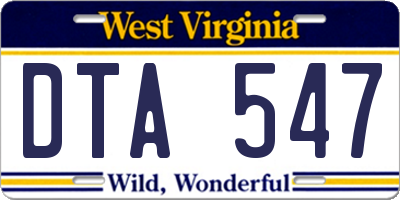 WV license plate DTA547