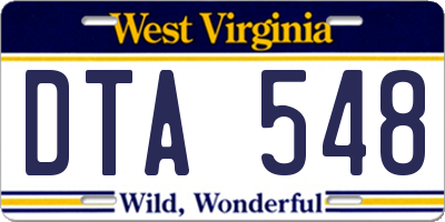 WV license plate DTA548