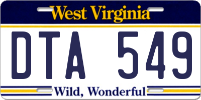 WV license plate DTA549