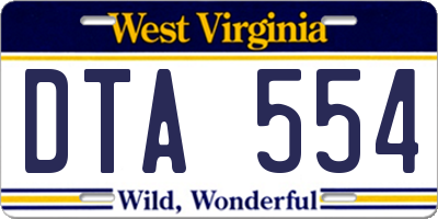 WV license plate DTA554