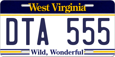 WV license plate DTA555