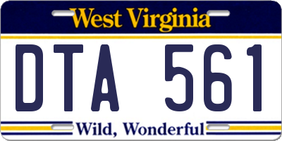 WV license plate DTA561