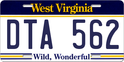 WV license plate DTA562