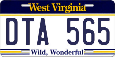 WV license plate DTA565