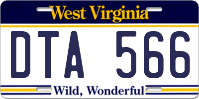 WV license plate DTA566