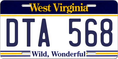 WV license plate DTA568