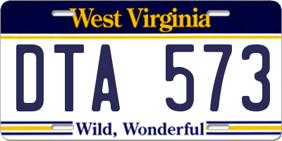 WV license plate DTA573