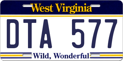 WV license plate DTA577