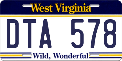 WV license plate DTA578