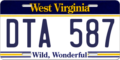 WV license plate DTA587