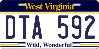 WV license plate DTA592