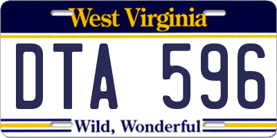 WV license plate DTA596