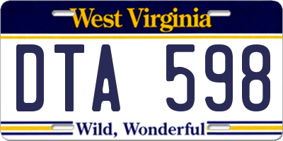 WV license plate DTA598