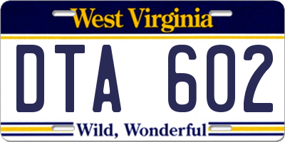 WV license plate DTA602