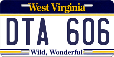 WV license plate DTA606
