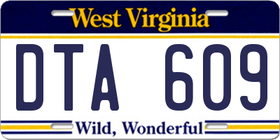 WV license plate DTA609