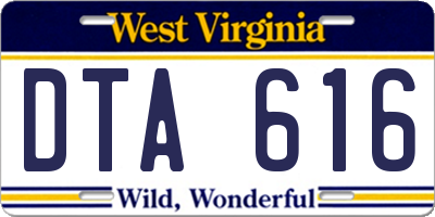 WV license plate DTA616