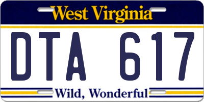 WV license plate DTA617