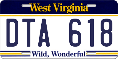 WV license plate DTA618